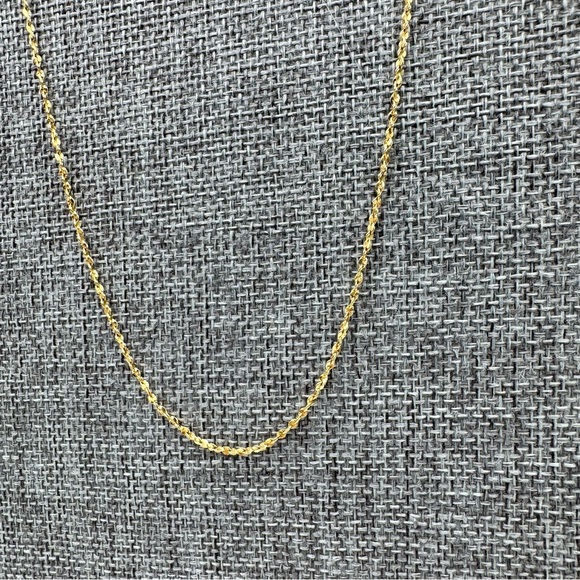 Vintage Yellow Gold Plated Mirror Rope Chain 14” Korea Dainty Twist Chain - Picture 5 of 8